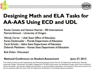 Designing Math and ELA Tasks for AA-AAS Using ECD and UDL