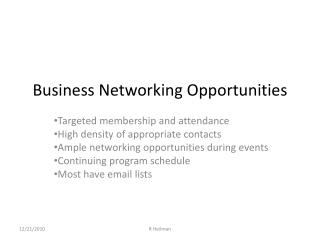 Business Networking Opportunities