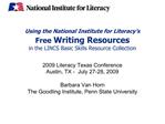 Using the National Institute for Literacy s Free Writing Resources in the LINCS Basic Skills Resource Collection
