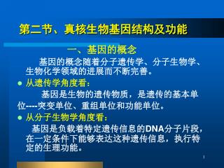 第二节、真核生物基因结构及功能