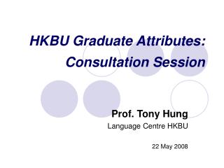 HKBU Graduate Attributes: Consultation Session
