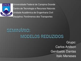 Seminário: MODELOS REDUZIDOS