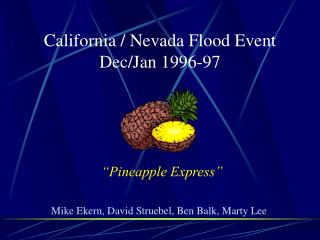 California / Nevada Flood Event Dec/Jan 1996-97
