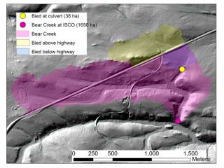 Water yield WY2011: Bied : 0.56 m Bear: 0.46 m