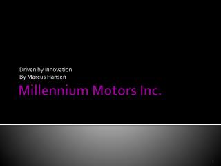 Millennium Motors Inc.