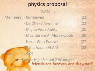 physics proposal