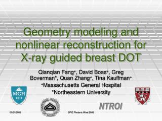 Geometry modeling and nonlinear reconstruction for X-ray guided breast DOT
