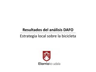 Resultados del análisis DAFO Estrategia local sobre la bicicleta