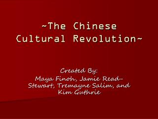 ~The Chinese Cultural Revolution~