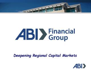 Deepening Regional Capital Markets