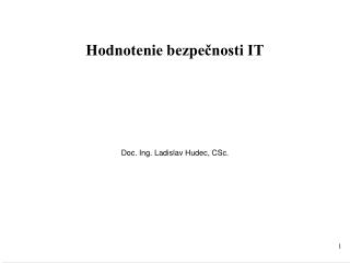 Hodnotenie bezpečnosti IT