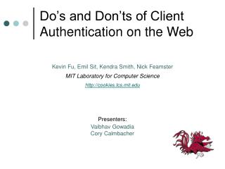 Do’s and Don’ts of Client Authentication on the Web