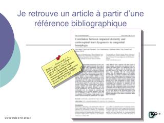 Je retrouve un article à partir d’une référence bibliographique