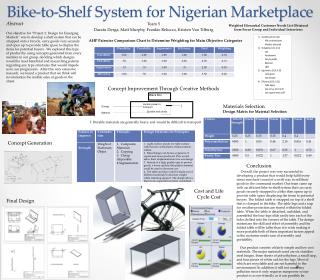 Bike-to-Shelf System for Nigerian Marketplace