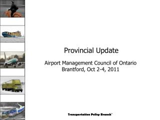 Provincial Update