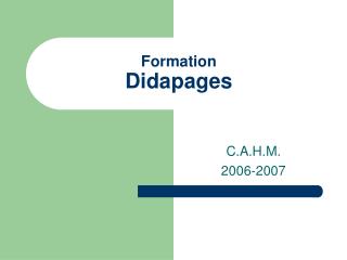 Formation Didapages