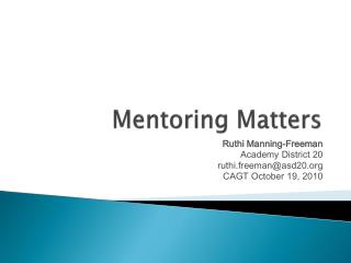 Mentoring Matters