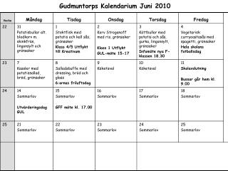 Gudmuntorps Kalendarium Juni 2010