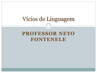 Vícios de Linguagem