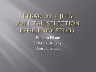 TTbar  τ + jets : 2011 Tau Selection Efficiency Study