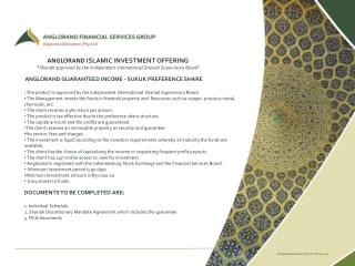 ANGLORAND ISLAMIC INVESTMENT OFFERING