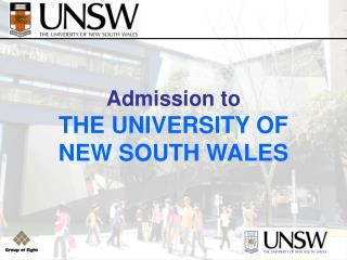 Admission to THE UNIVERSITY OF NEW SOUTH WALES