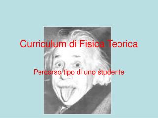 Curriculum di Fisica Teorica