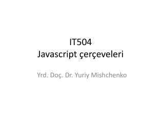 IT50 4 Javascript çerçeveleri