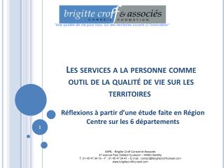 Les services a la personne comme outil de la qualité de vie sur les territoires