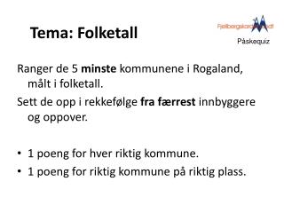 Tema: Folketall