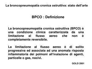 BPCO : Definizione