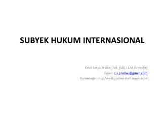 SUBYEK HUKUM INTERNASIONAL