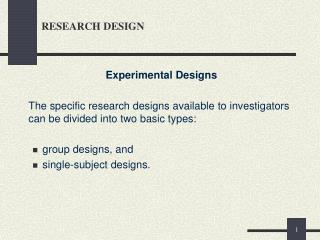 RESEARCH DESIGN