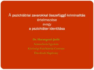 A pszichiátriai zavarokkal összefüggő kriminalitás értelmezése avagy a pszichiáter identitása