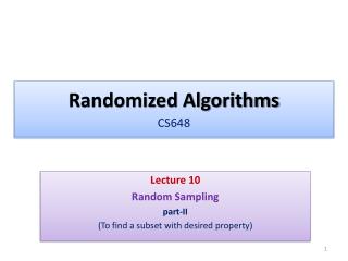 Randomized Algorithms CS648