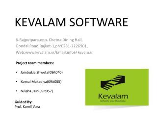 KEVALAM SOFTWARE