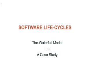 SOFTWARE LIFE-CYCLES
