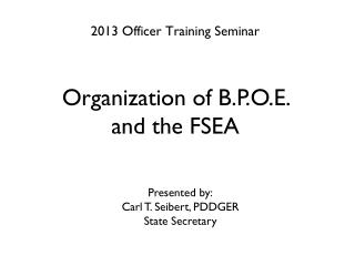 2013 Officer Training Seminar