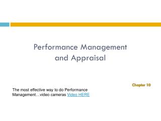 Performance Management and Appraisal