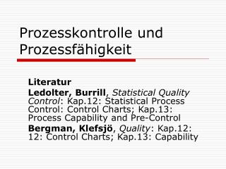 Prozesskontrolle und Prozessfähigkeit