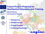 Future Project Proposal on Geothermal Education and Training