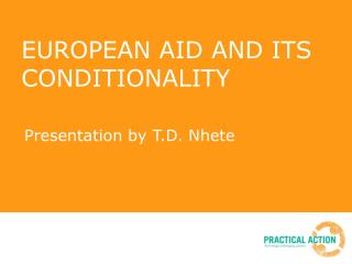 EUROPEAN AID AND ITS CONDITIONALITY