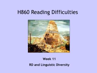 H860 Reading Difficulties