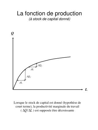 La fonction de production (à stock de capital donné)