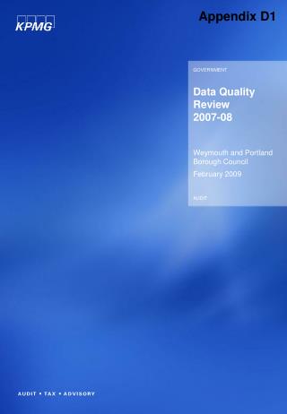 Data Quality Review 2007-08