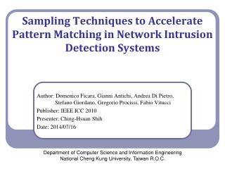 Sampling Techniques to Accelerate Pattern Matching in Network Intrusion Detection Systems