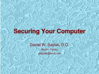 Securing Your Computer