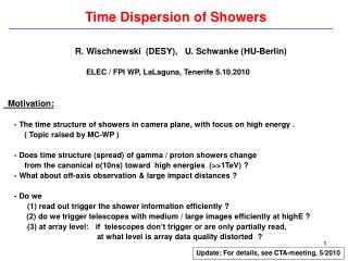 Time Dispersion of Showers