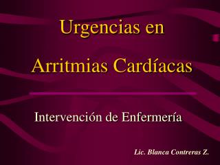 Urgencias en Arritmias Cardíacas