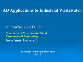 AD Applications to Industrial Wastewater